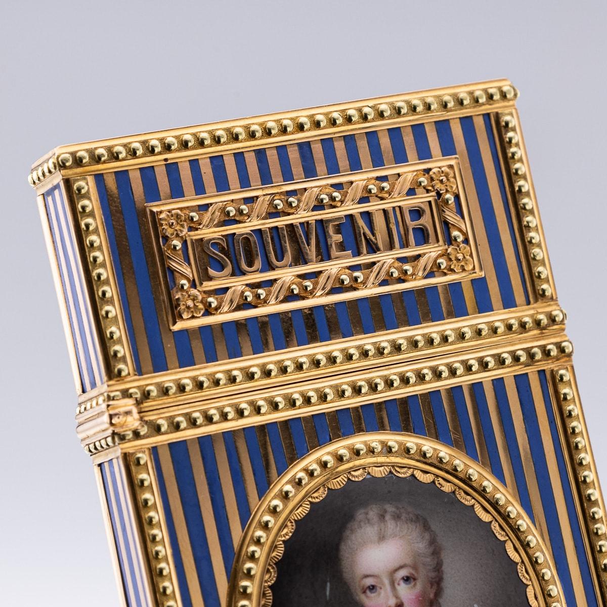 Carnet-De-Bal francese del XVIII secolo, smaltato in oro 18 carati, Marie Antoinette c.1770 2