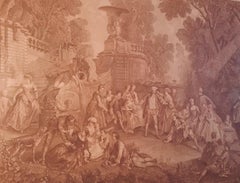 Gravure française du XVIIIe siècle, Le Jeu de Colin Maillard, d'après Nicolas Lancret