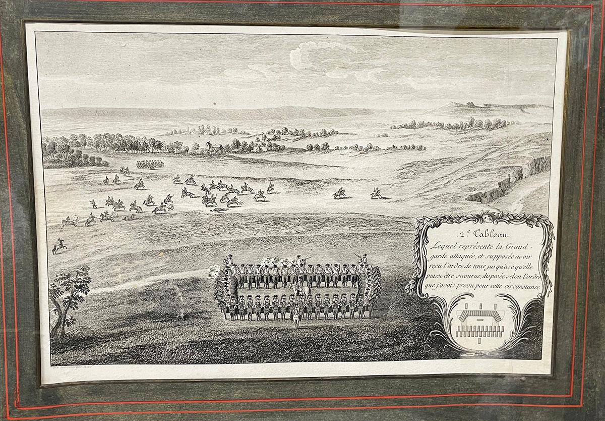 18th Century French engraving represents a Grand Guard by Blarenberghe In Good Condition For Sale In Delft, NL