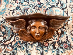 Eccezionale opera d'arte francese del XVIII secolo, testa di angelo con ali