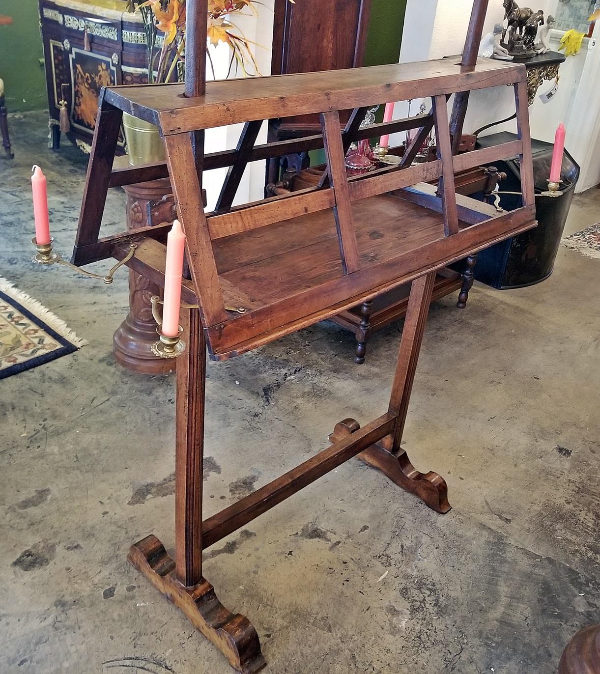 18C French Country Large Walnut Duet/Quartet Stand For Sale 8