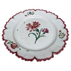 18th Century French Faience Carnation Plate Sceaux