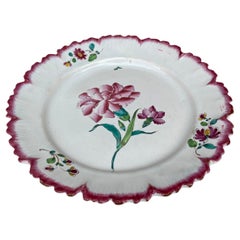 18th Century French Faience Carnation Plate Sceaux