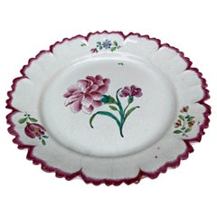 18th Century French Faience Carnation Plate Sceaux