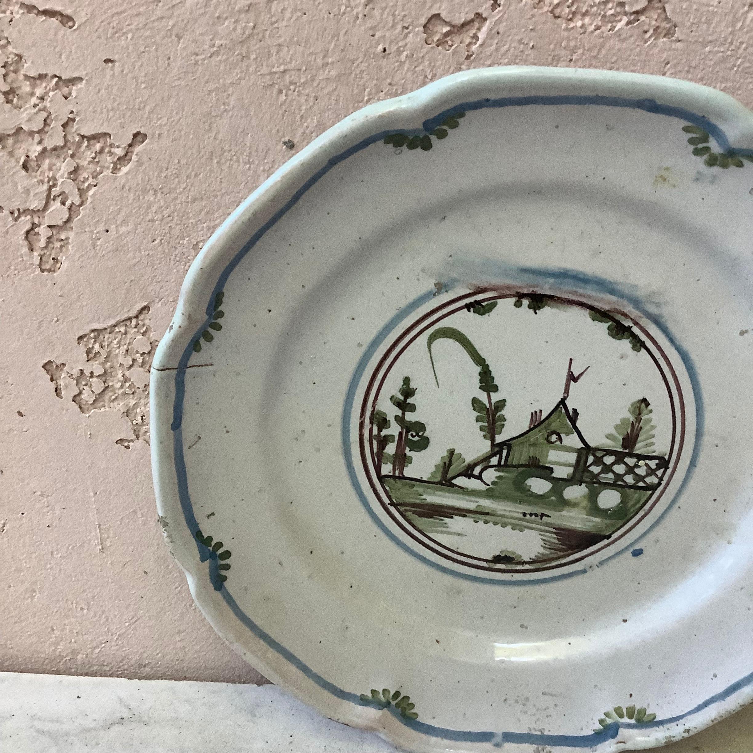 18th Century French Faience House Nevers Plate In Good Condition In Austin, TX