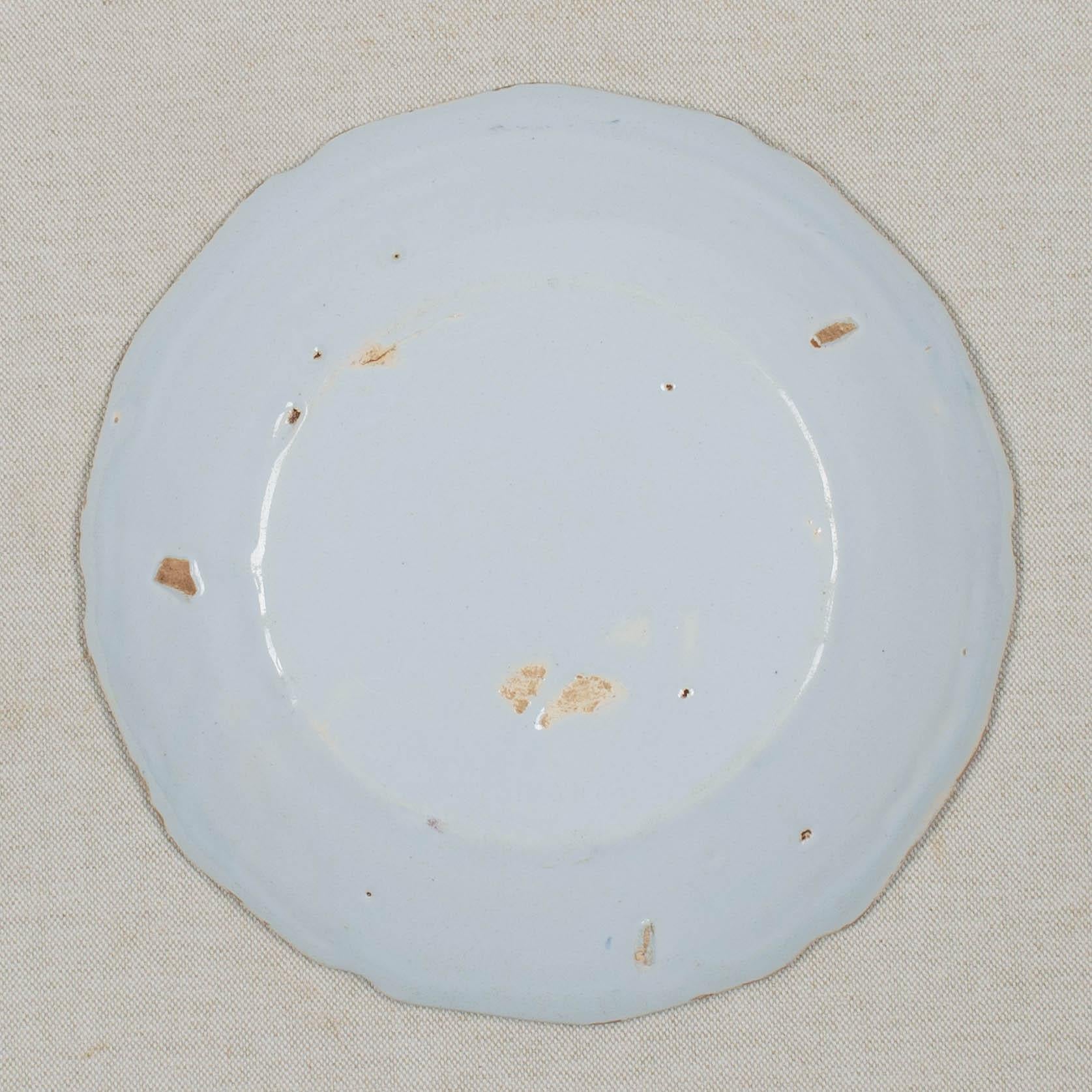 French Provincial 18th Century French Faience Plate For Sale