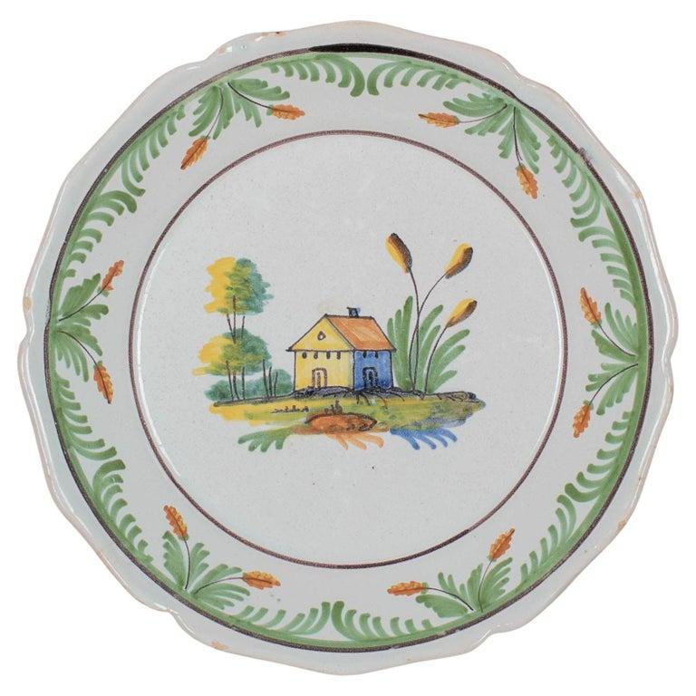 18th Century French Faience Plate In Good Condition For Sale In Winter Park, FL