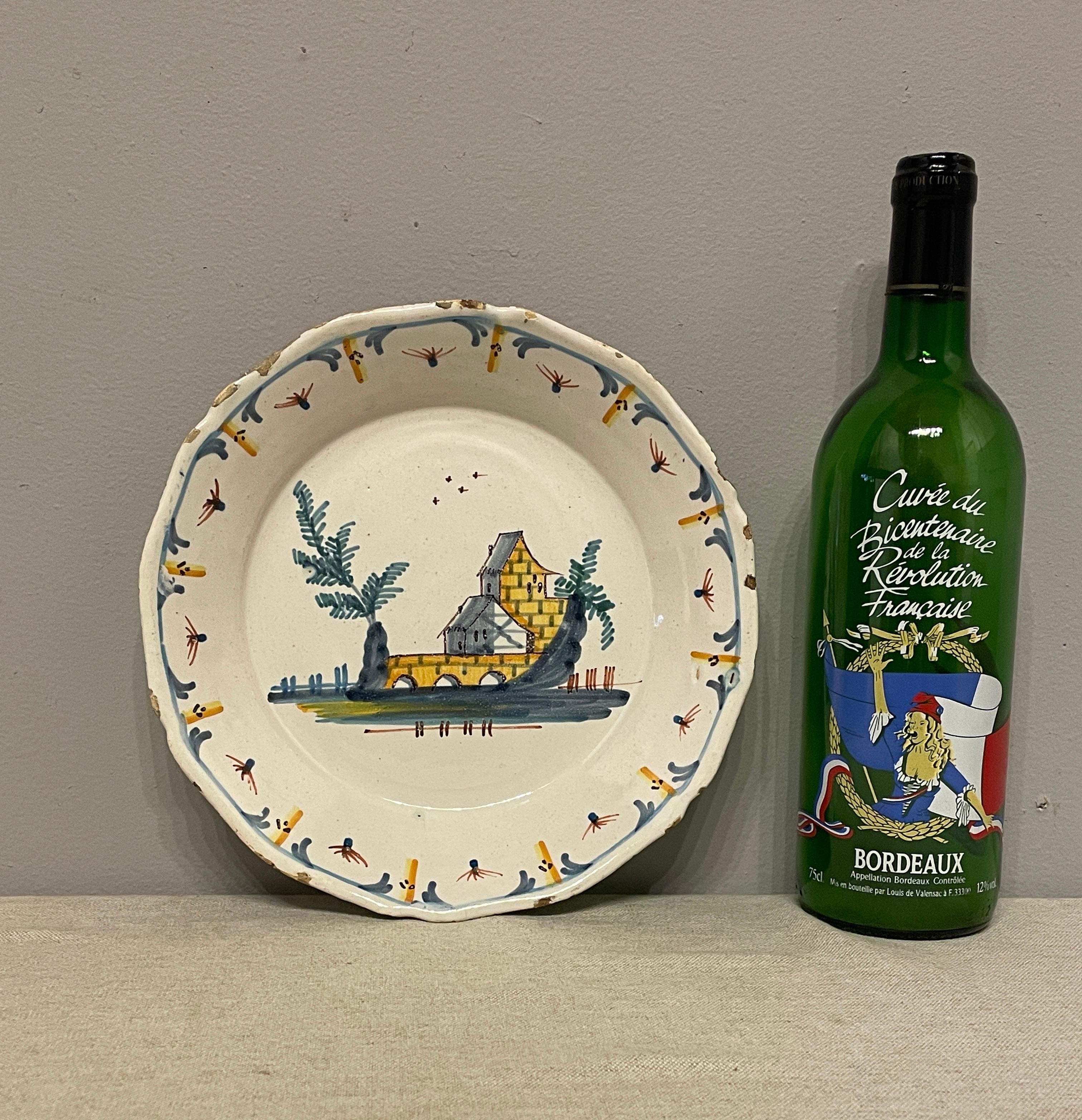 18th Century French Faience Plate from La Rochelle In Good Condition For Sale In Winter Park, FL