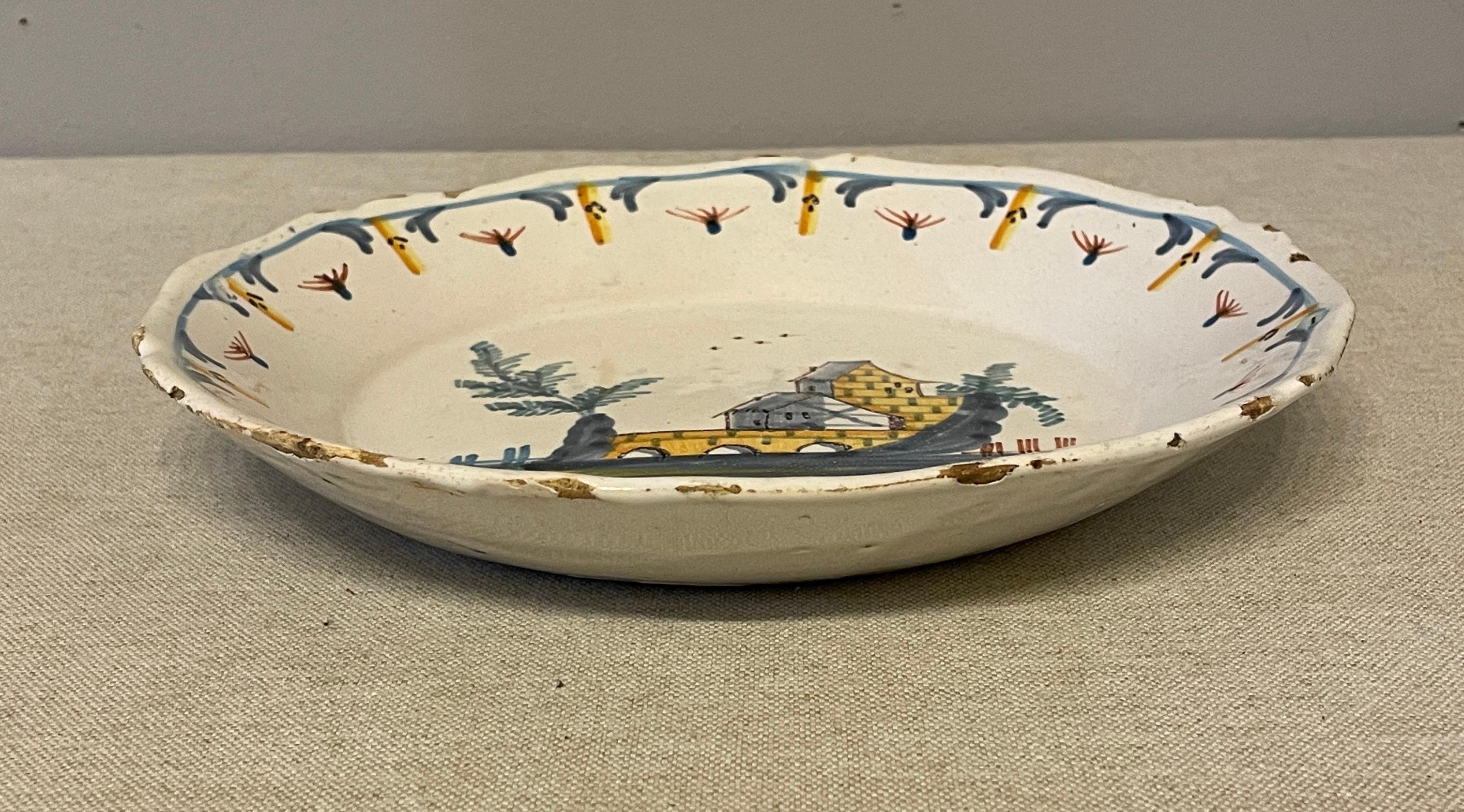 18th Century French Faience Plate from La Rochelle For Sale 2