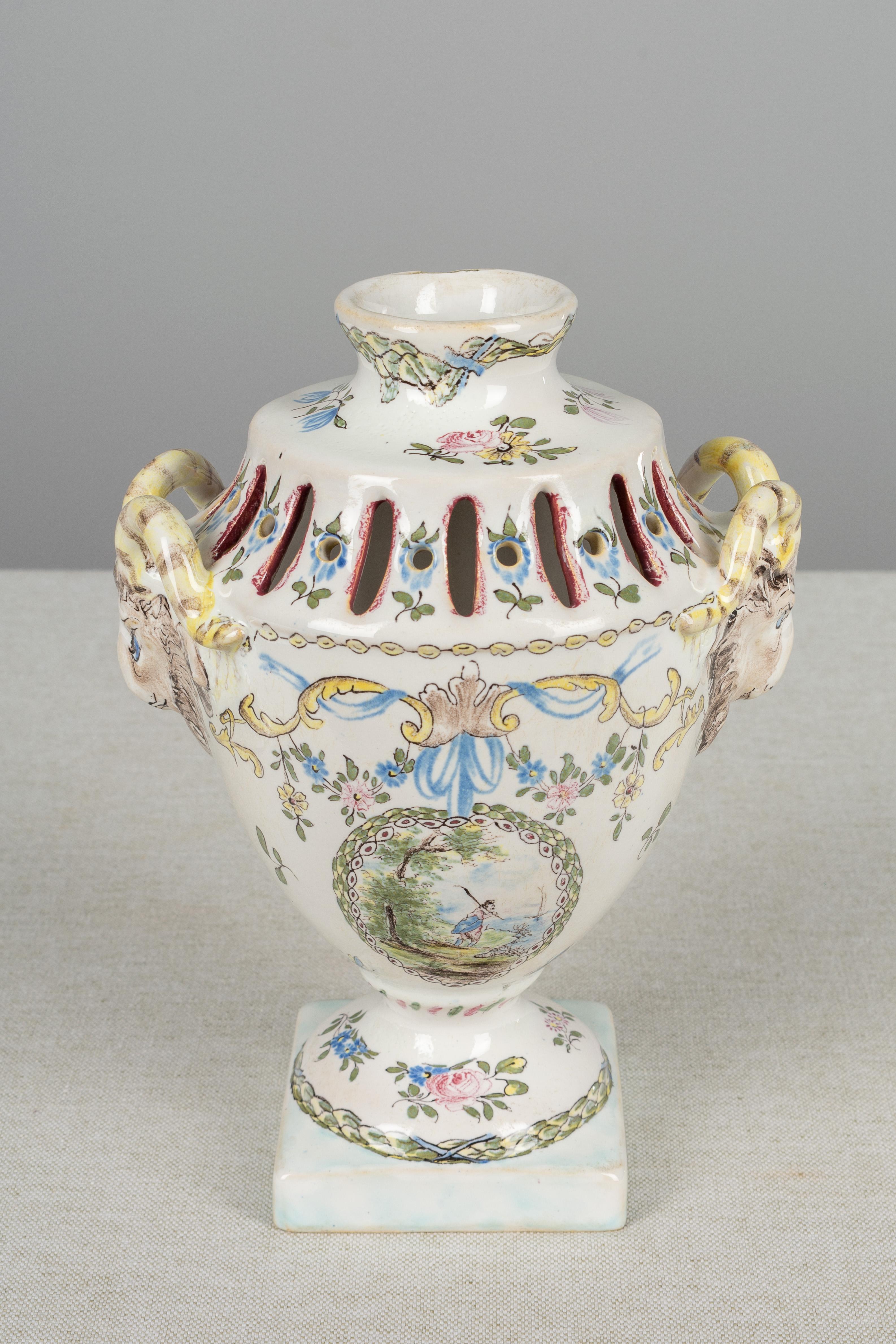 18th Century French Faience Potpourri Urn 5