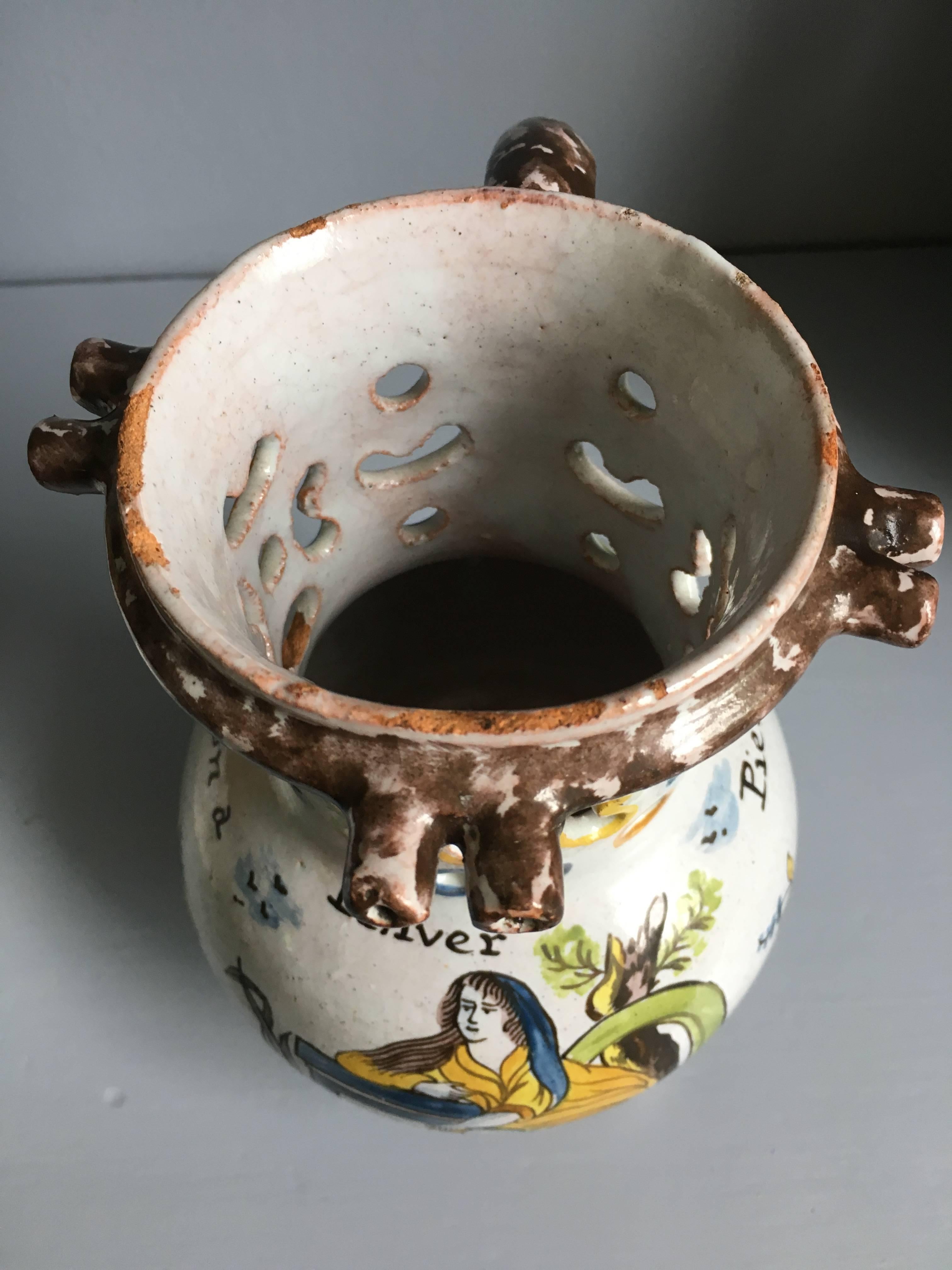 18th Century French Faience Puzzle Jug 6