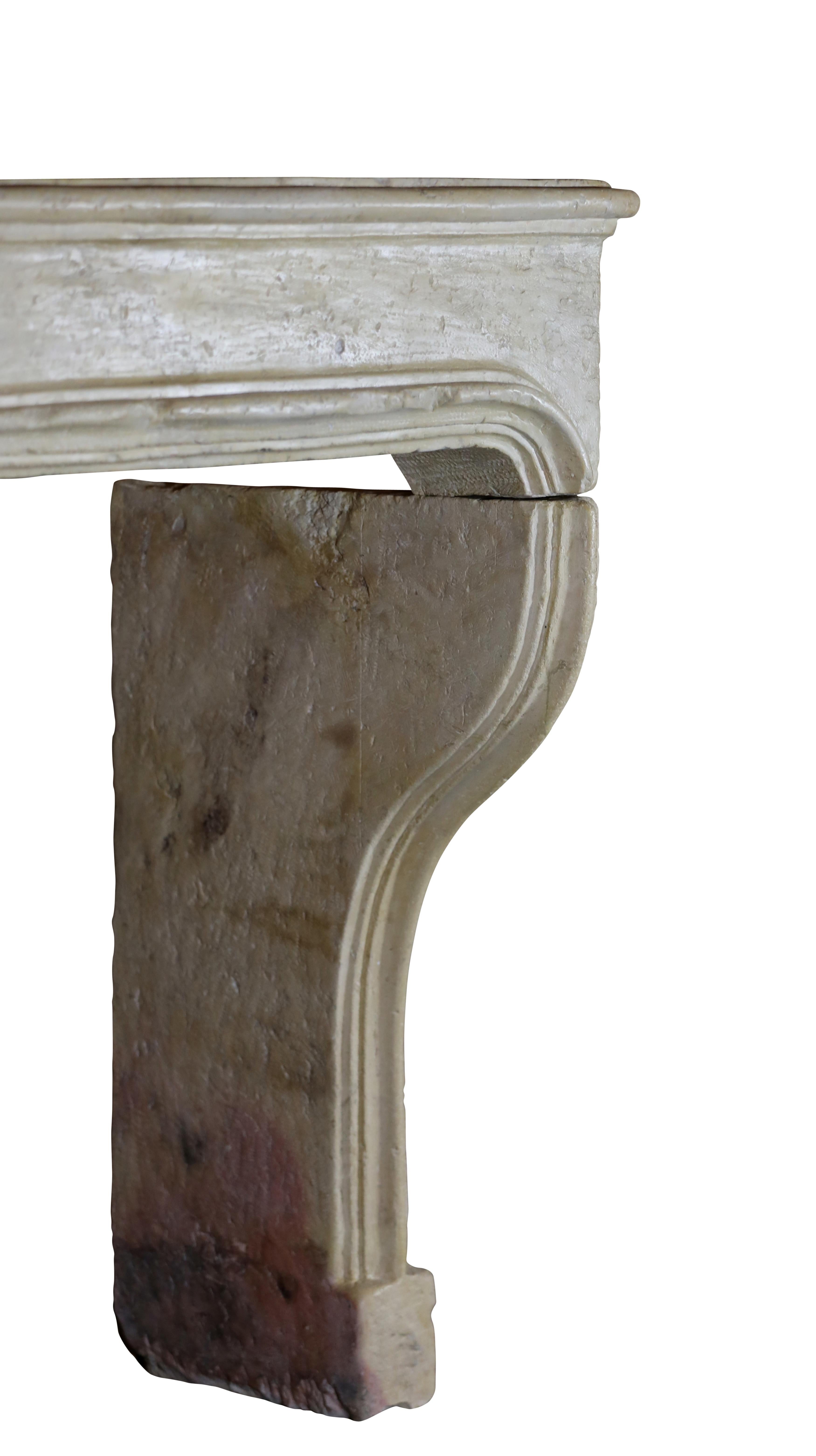 18th Century French Farmhouse Interior Stone Fireplace Mantel 6