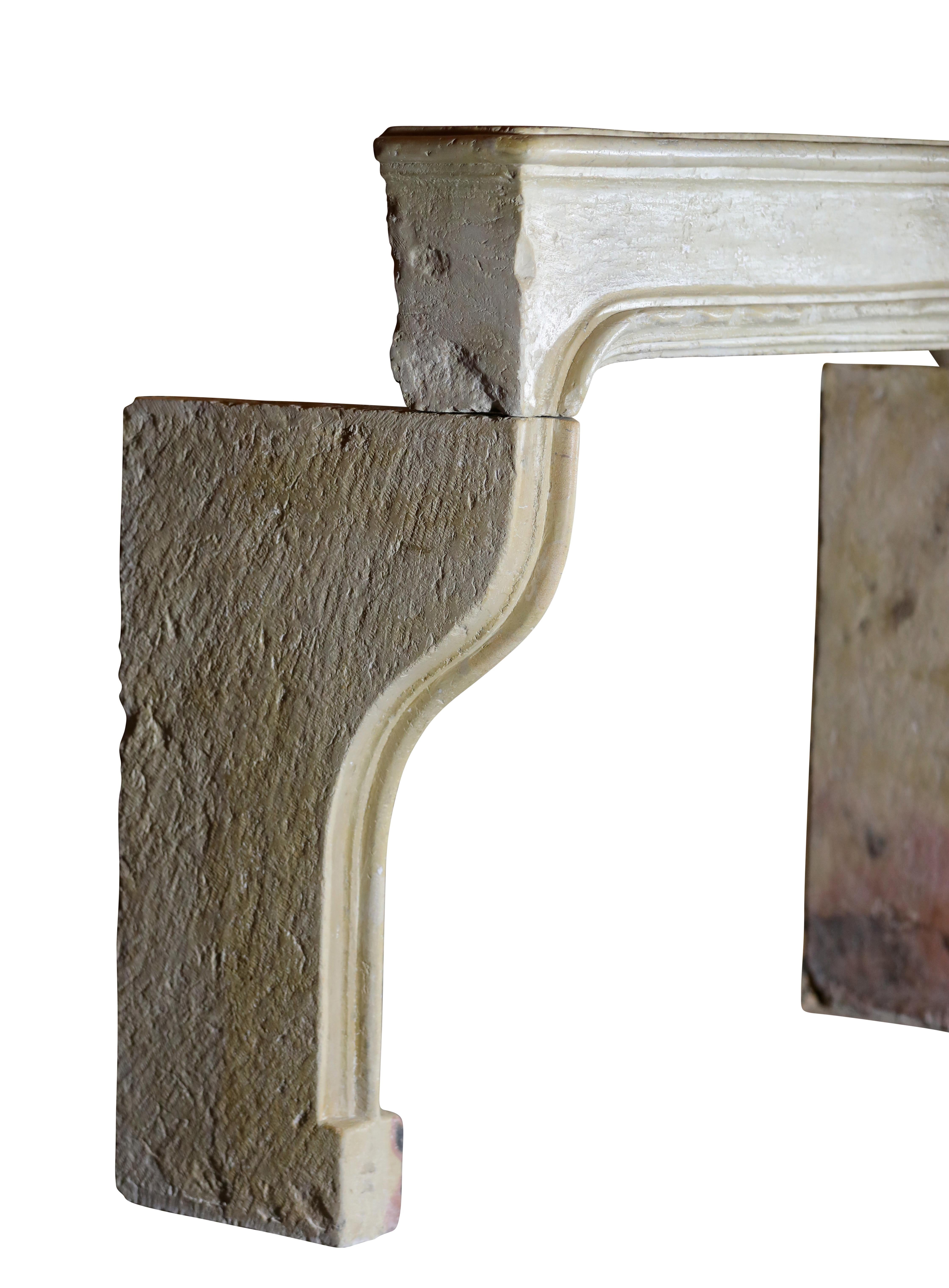 18th Century French Farmhouse Interior Stone Fireplace Mantel 7