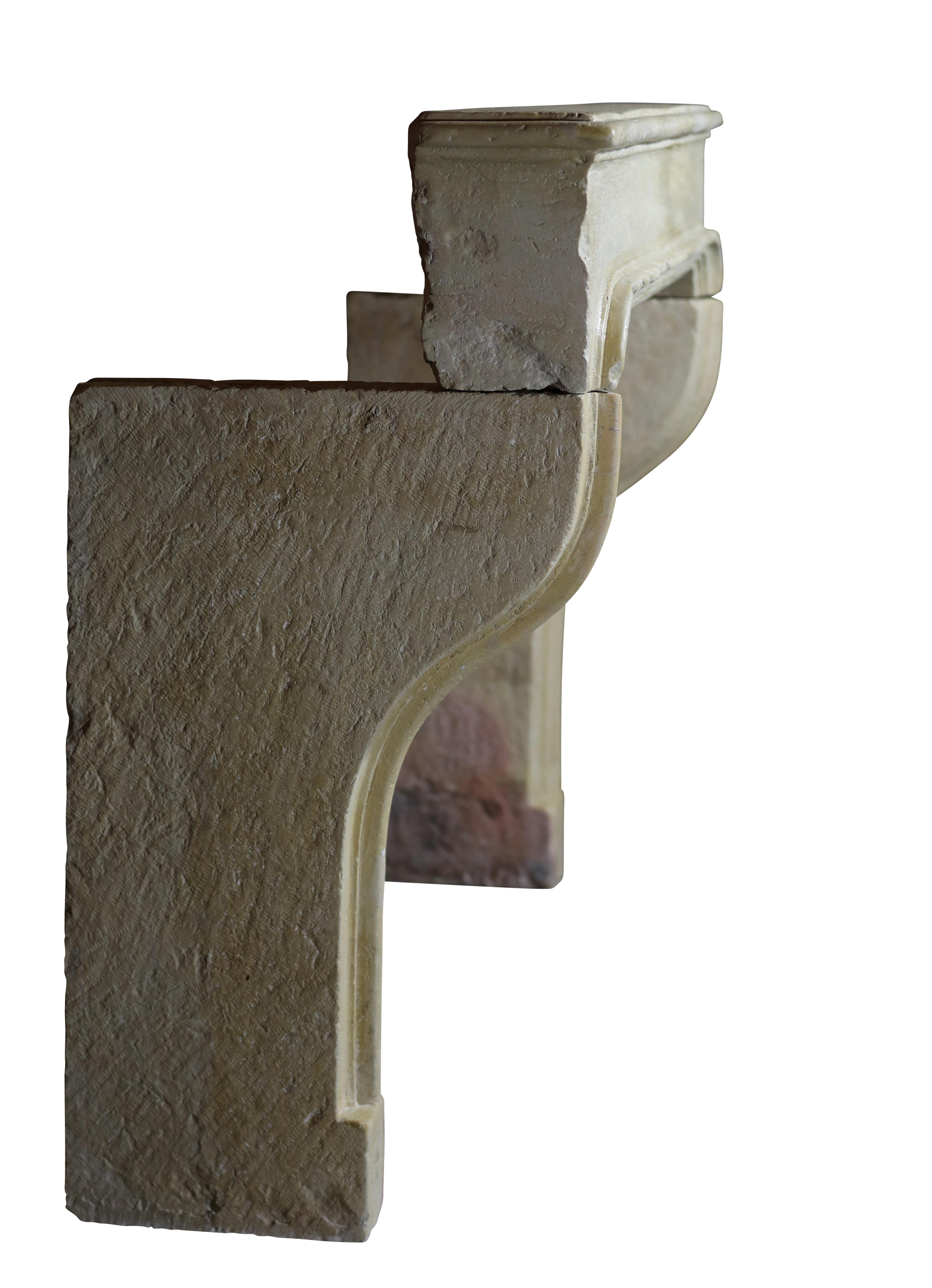 18th Century French Farmhouse Interior Stone Fireplace Mantel 10