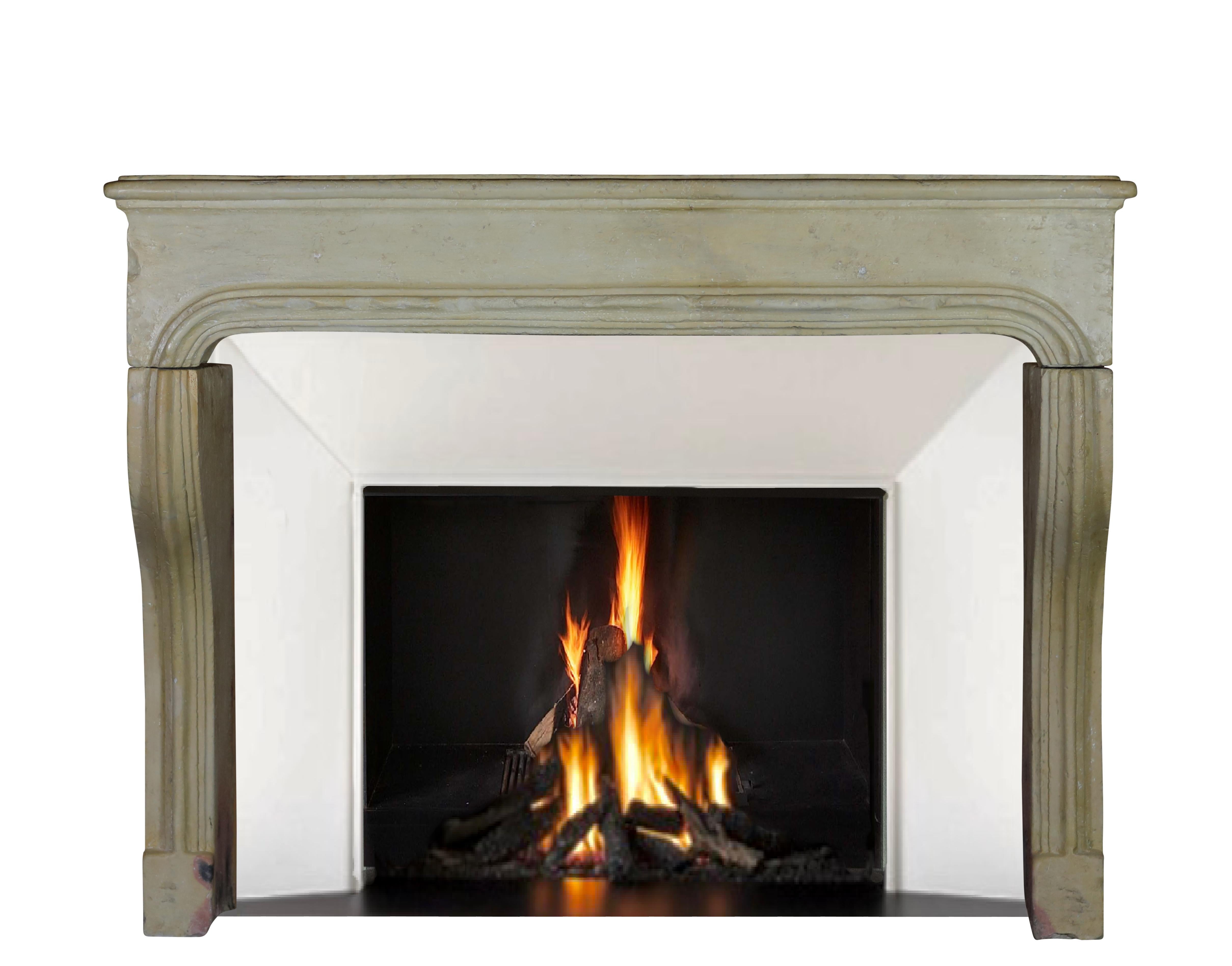 18th Century French Farmhouse Interior Stone Fireplace Mantel 12