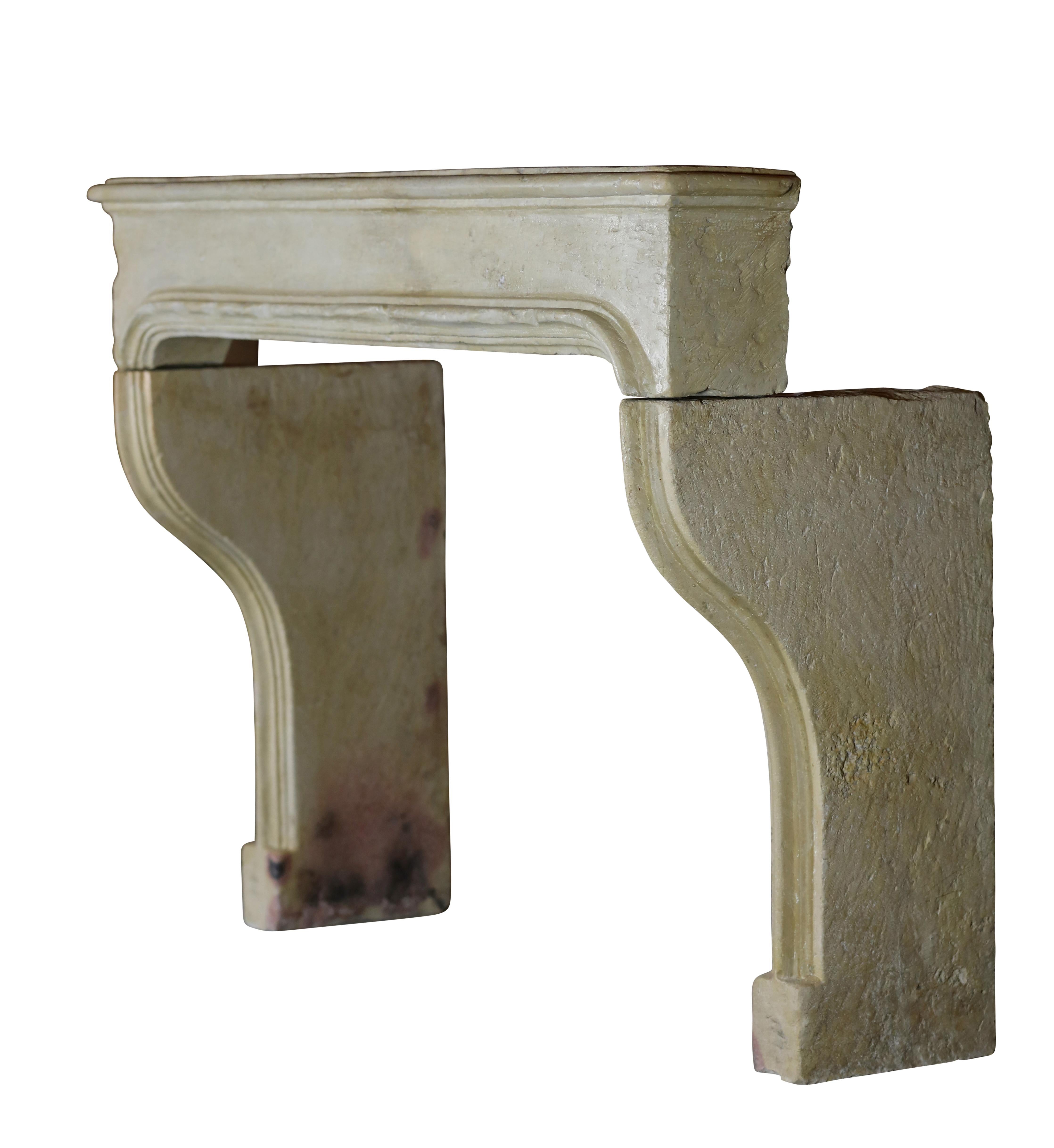 18th Century French Farmhouse Interior Stone Fireplace Mantel 3