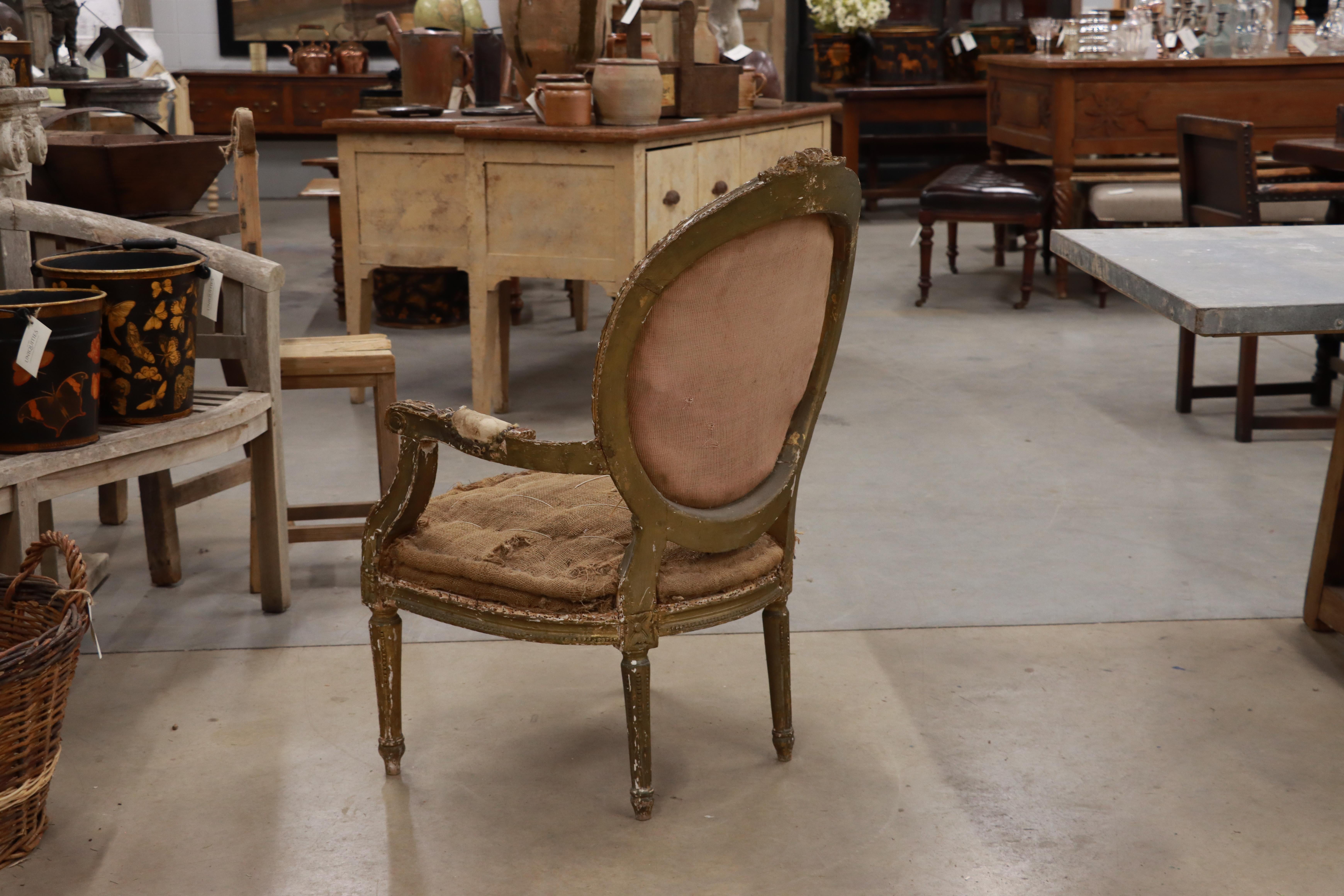 18th Century French Fauteuil Chair For Sale 4