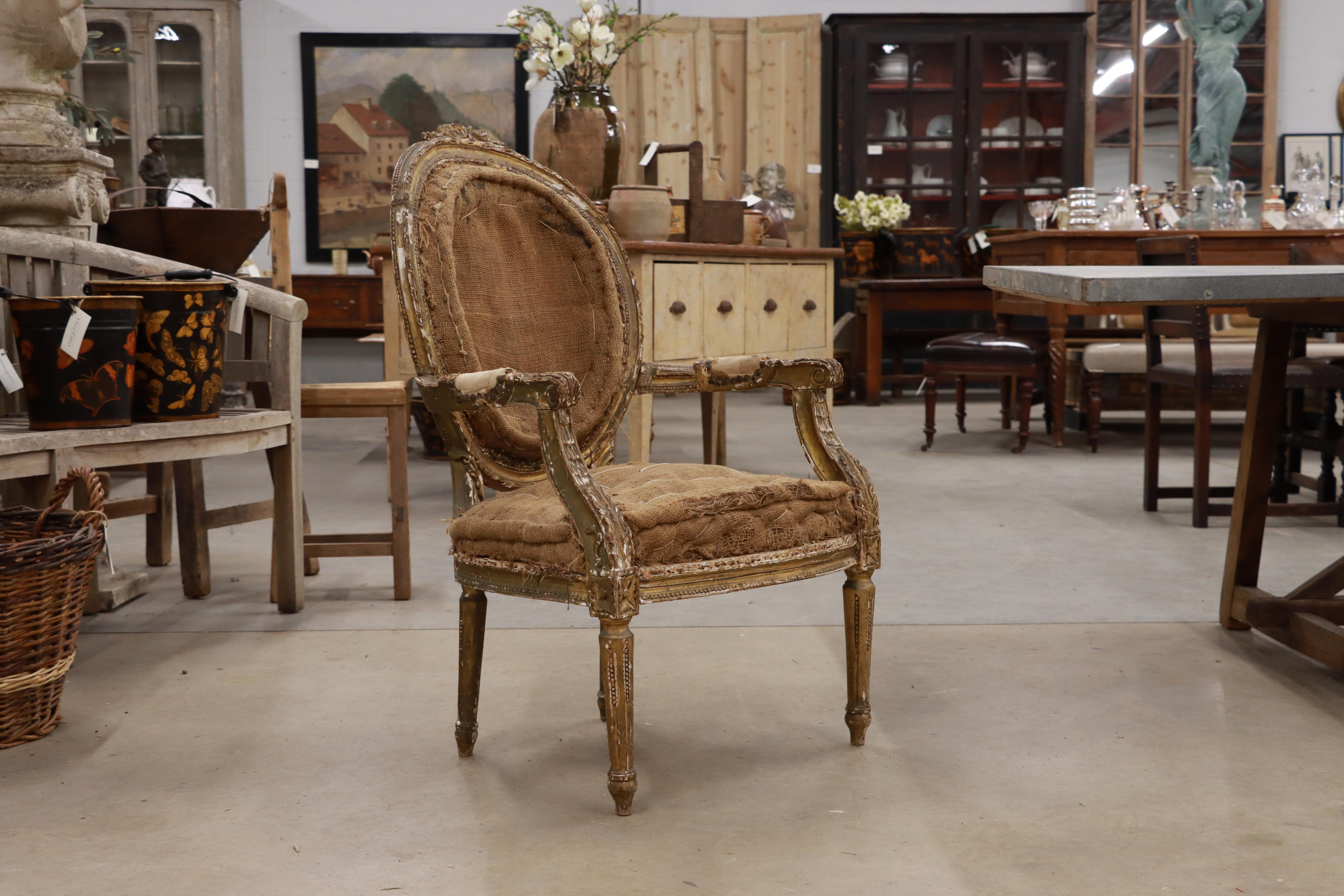 Louis XIV 18th Century French Fauteuil Chair For Sale