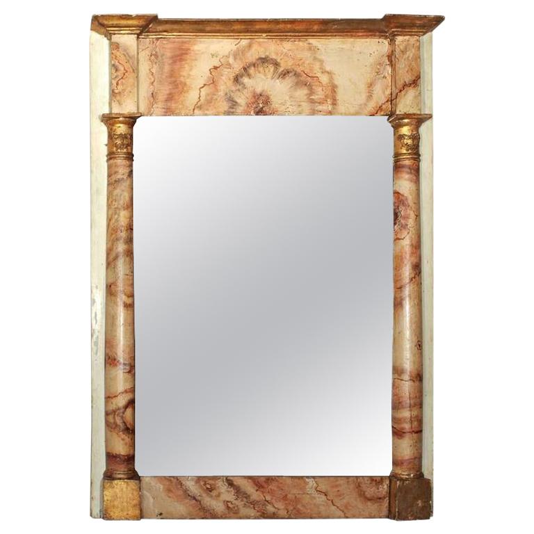 18th Century French Faux Marble Mirror