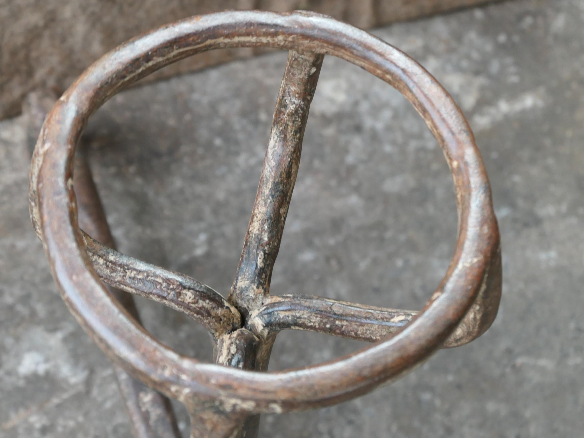 18th Century French Fire Andirons, Gothic Style For Sale 5