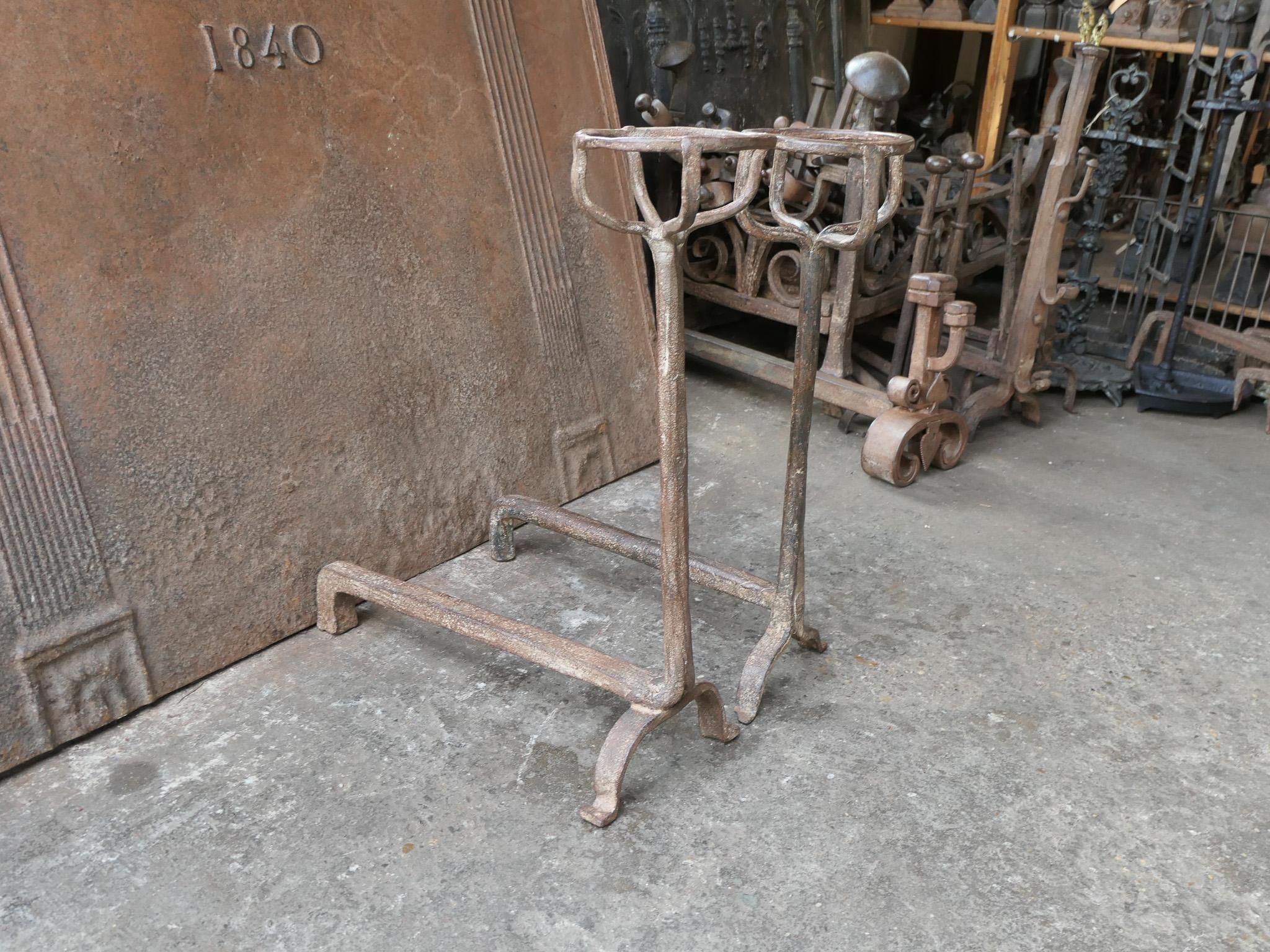 18th Century French Fire Andirons, Gothic Style For Sale 8