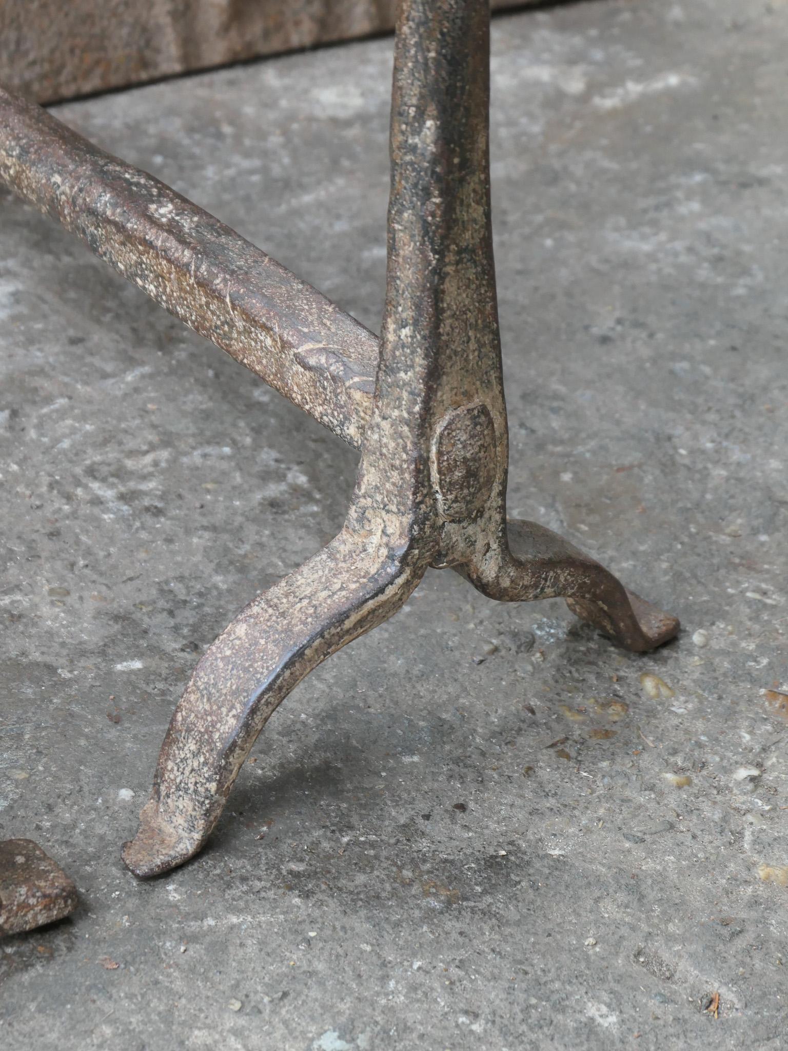 18th Century French Fire Andirons, Gothic Style For Sale 2