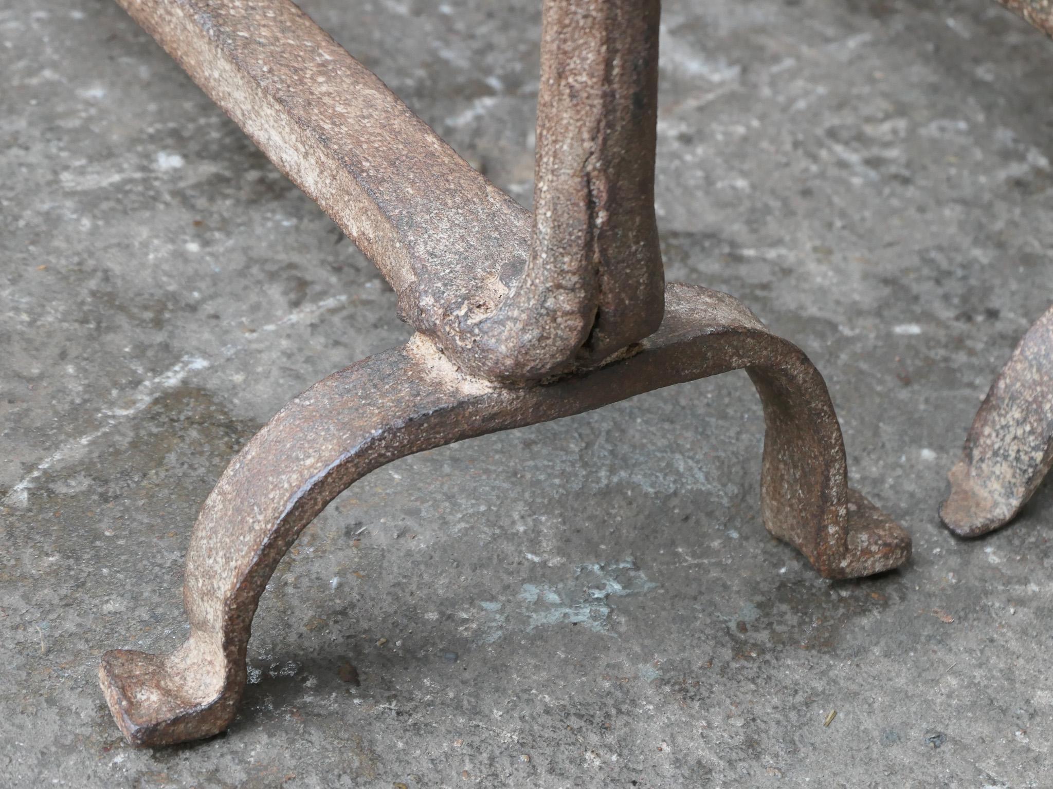 18th Century French Fire Andirons, Gothic Style For Sale 3