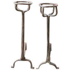 18th Century French Fire Andirons, Gothic Style