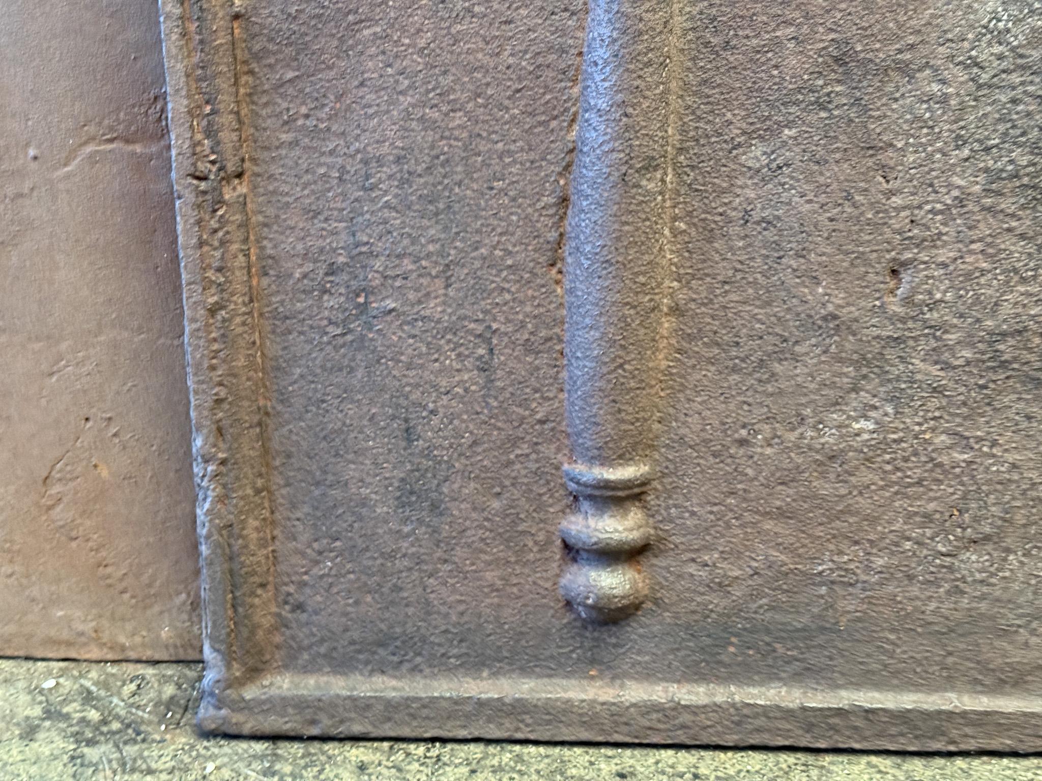 18th Century French Fireback / Backsplash Pillars with Medieval IHS Monograms For Sale 3