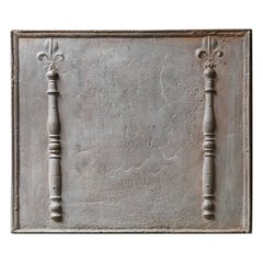 18th Century French Fireback / Backsplash with Pillars and Fleur De Lys