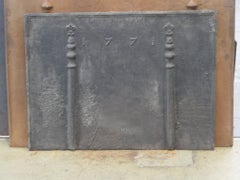 18th Century French Fireback / Backsplash with Pillars and Fleurs de Lys