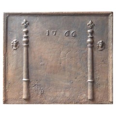 18th Century French Fireback with Pillars and Decoration