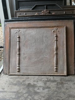 18th Century French Fireback / Backsplash with Pillars and Fleur De Lys