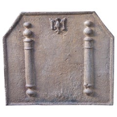 18th Century French Fireback with Pillars of Hercules and Decoration