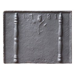 18th Century French Fireback with Pillars of Hercules and Decoration