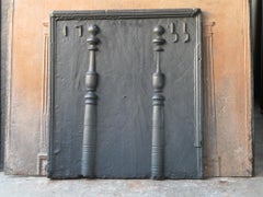 18th Century French Fireback / Backsplash with Pillars of Hercules, Dated 1755