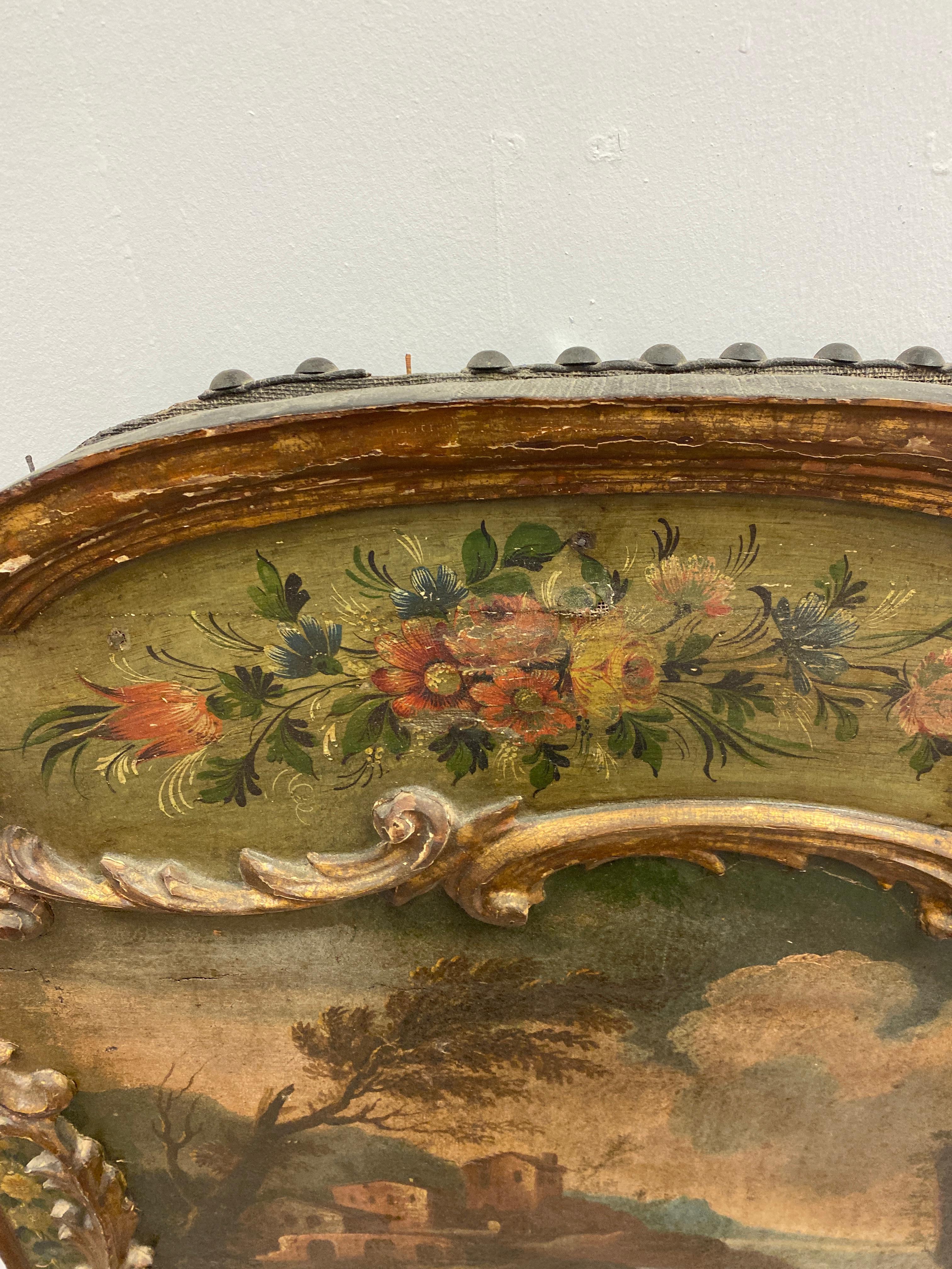 18th Century French Fireplace Screen with Oil painting 3