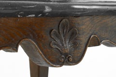 18th Century French Fossil Marble-Top Carved Oak Console Table