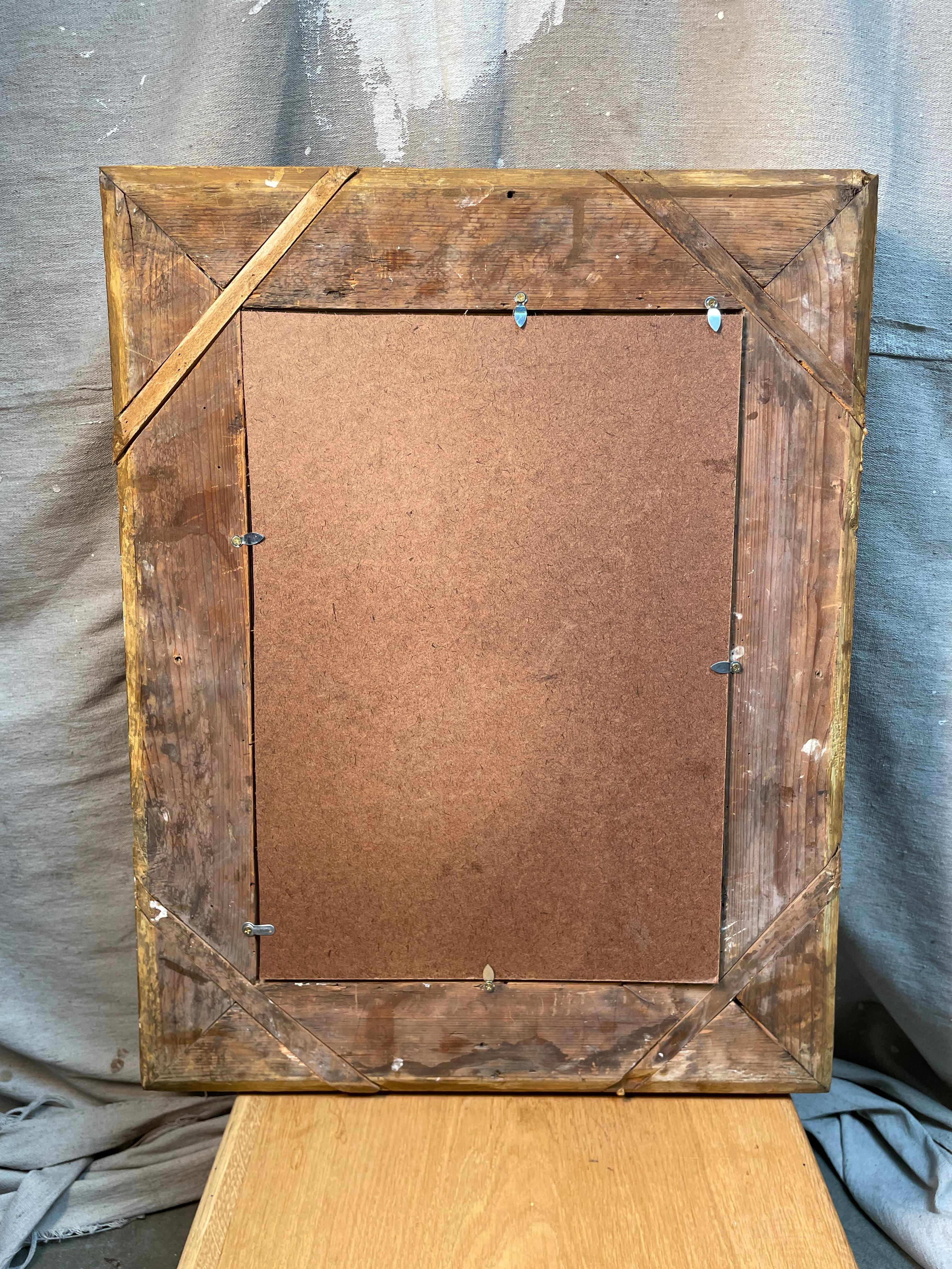 Neoclassical 18th Century French Frame with Modern Contemporary Art For Sale