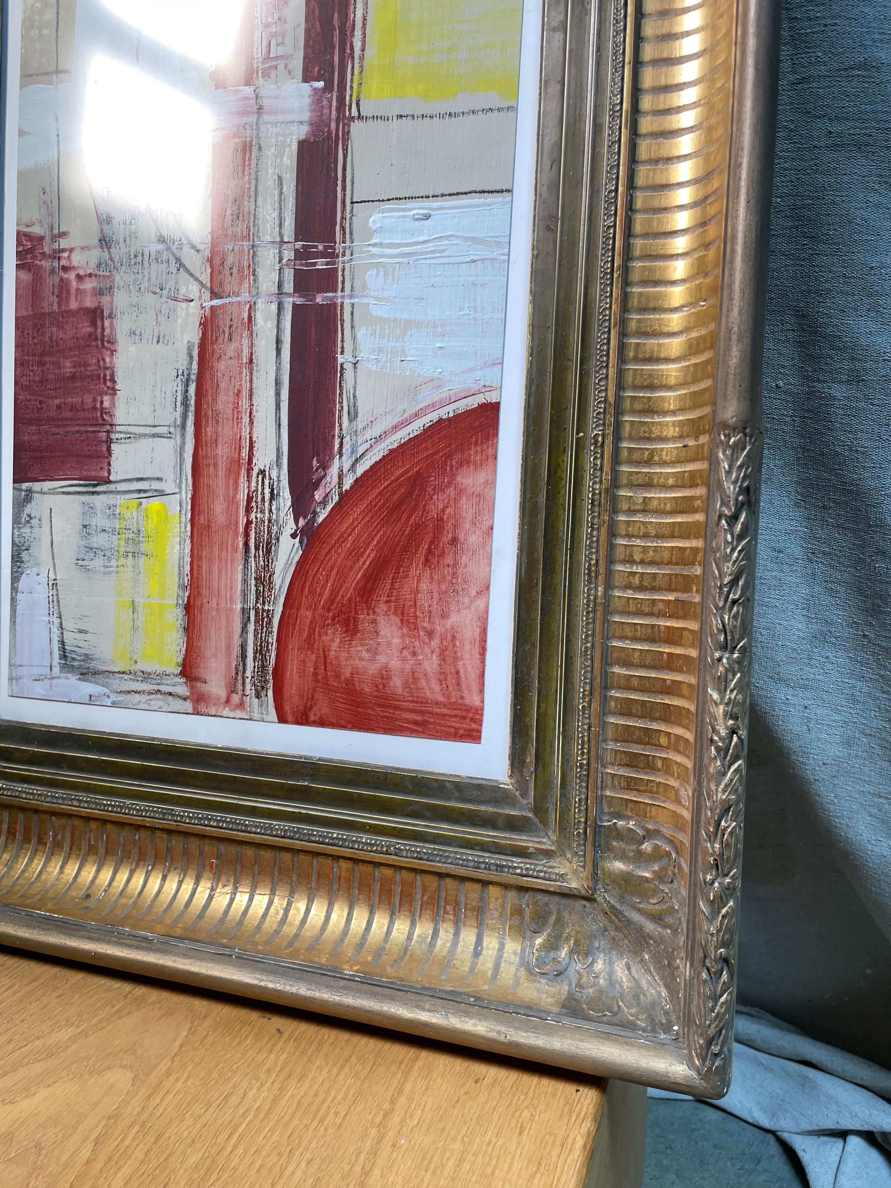 18th Century and Earlier 18th Century French Frame with Modern Contemporary Art For Sale