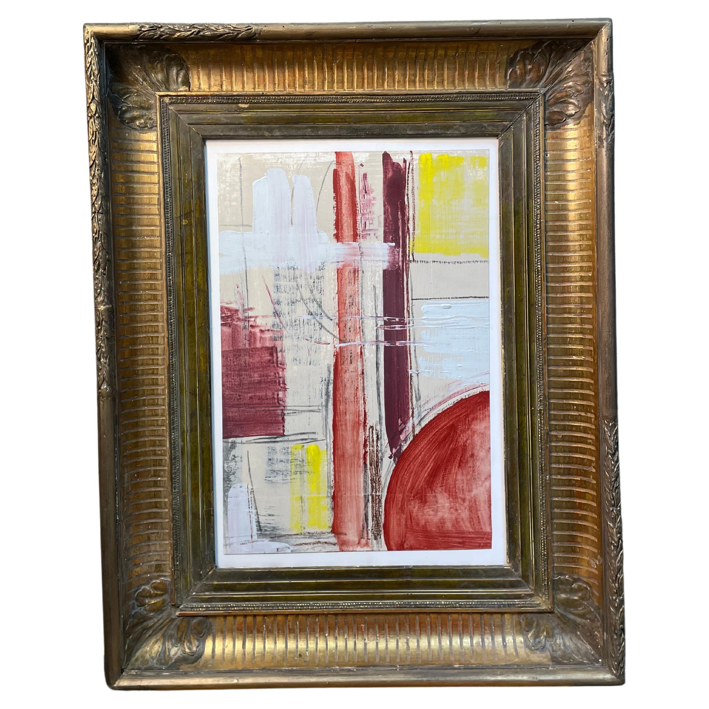 18th Century French Frame with Modern Contemporary Art For Sale