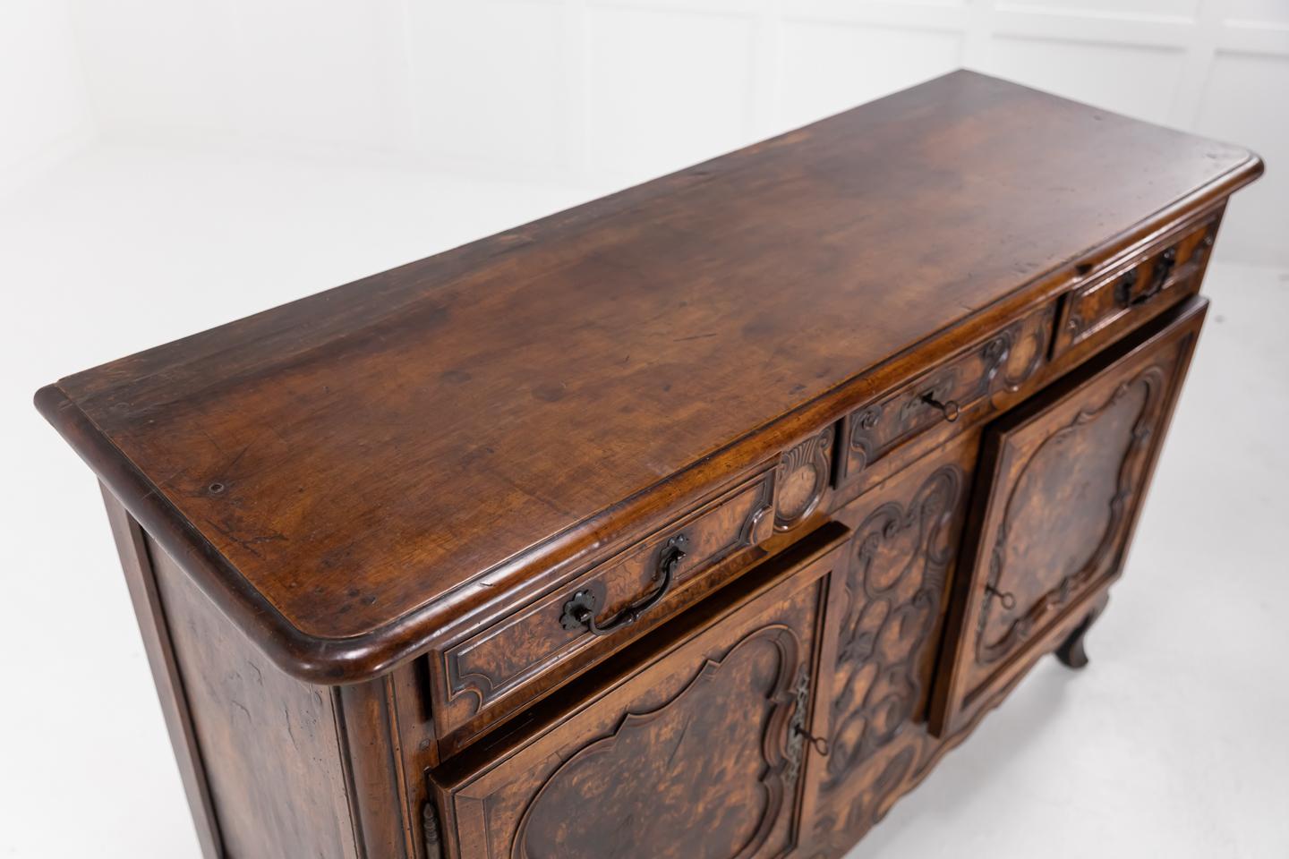 18th Century French Fruitwood and Burr Ash Buffet 3