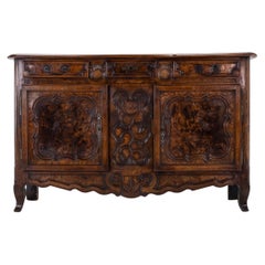 18th Century French Fruitwood and Burr Ash Buffet