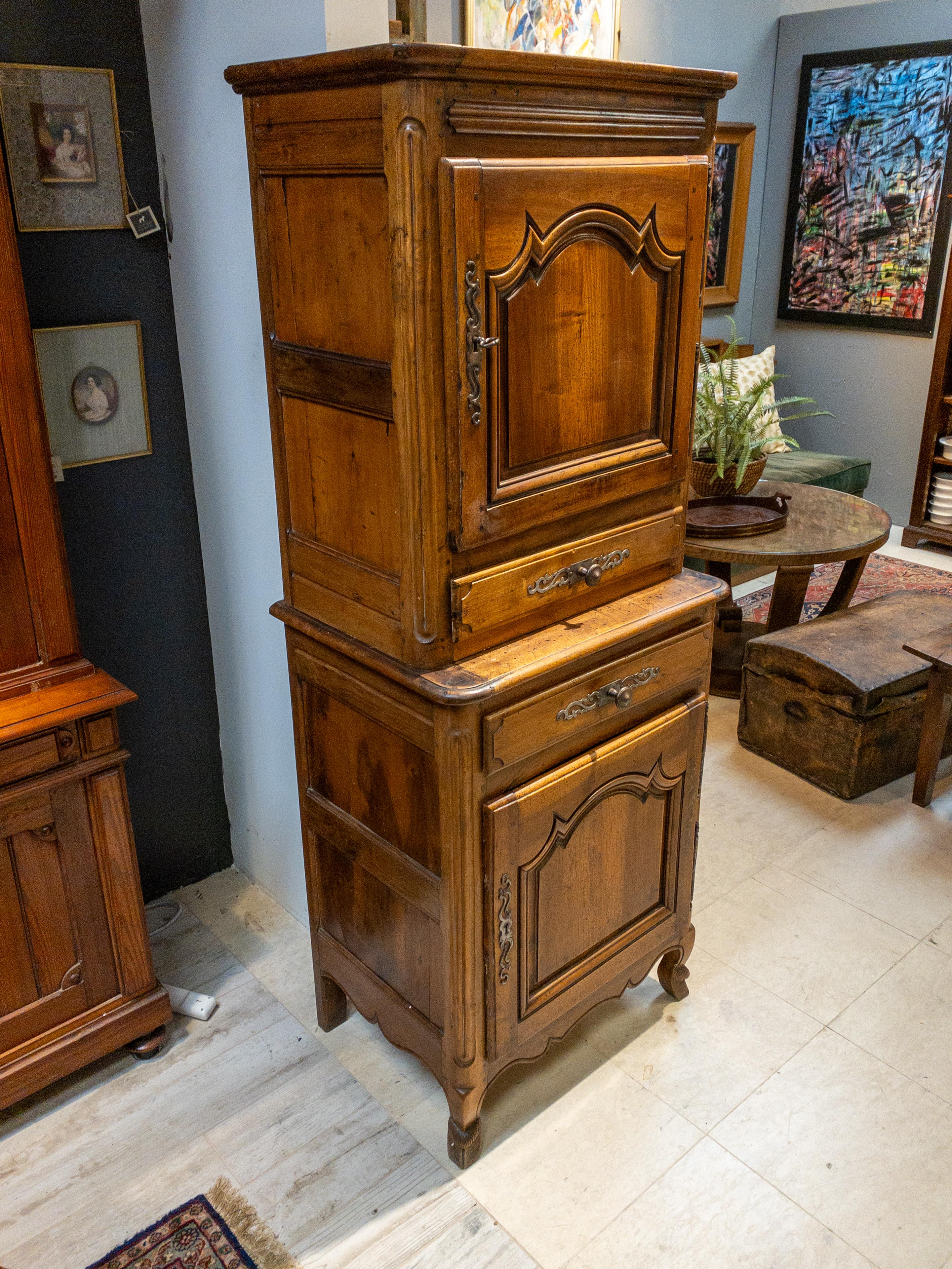 Carved 18th Century French Fruitwood Cabinet For Sale