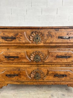 18th Century French Fruitwood Chest of Drawers with Shell Carvings