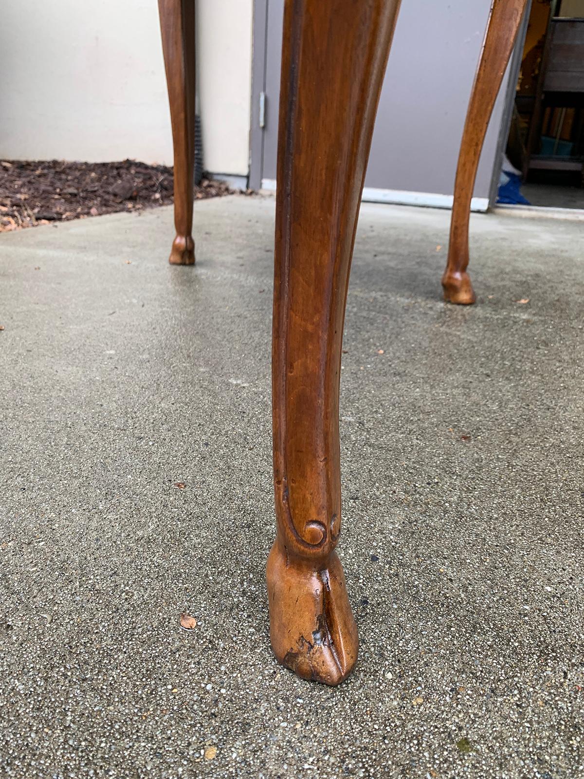 18th Century French Fruitwood Side Table, Original Hoof Feet 1