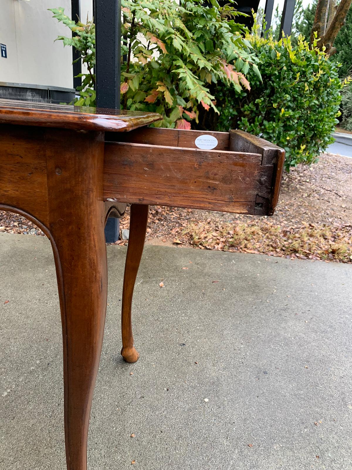 18th Century French Fruitwood Side Table, Original Hoof Feet 2