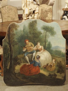 18th Century French Genre Scene Overdoor Painting, circa 1770