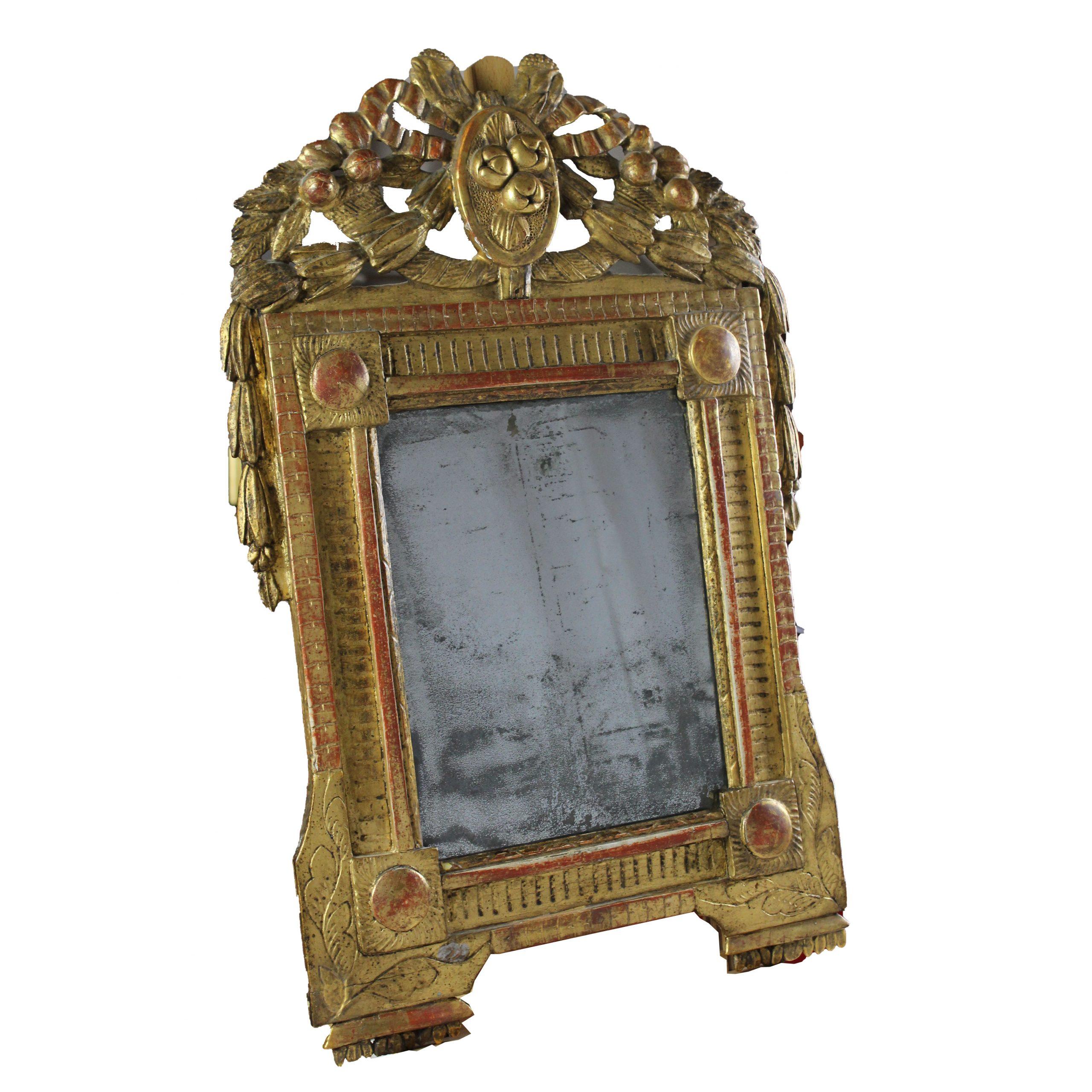 Rococo 18th Century French gilded Wall Mirror For Sale