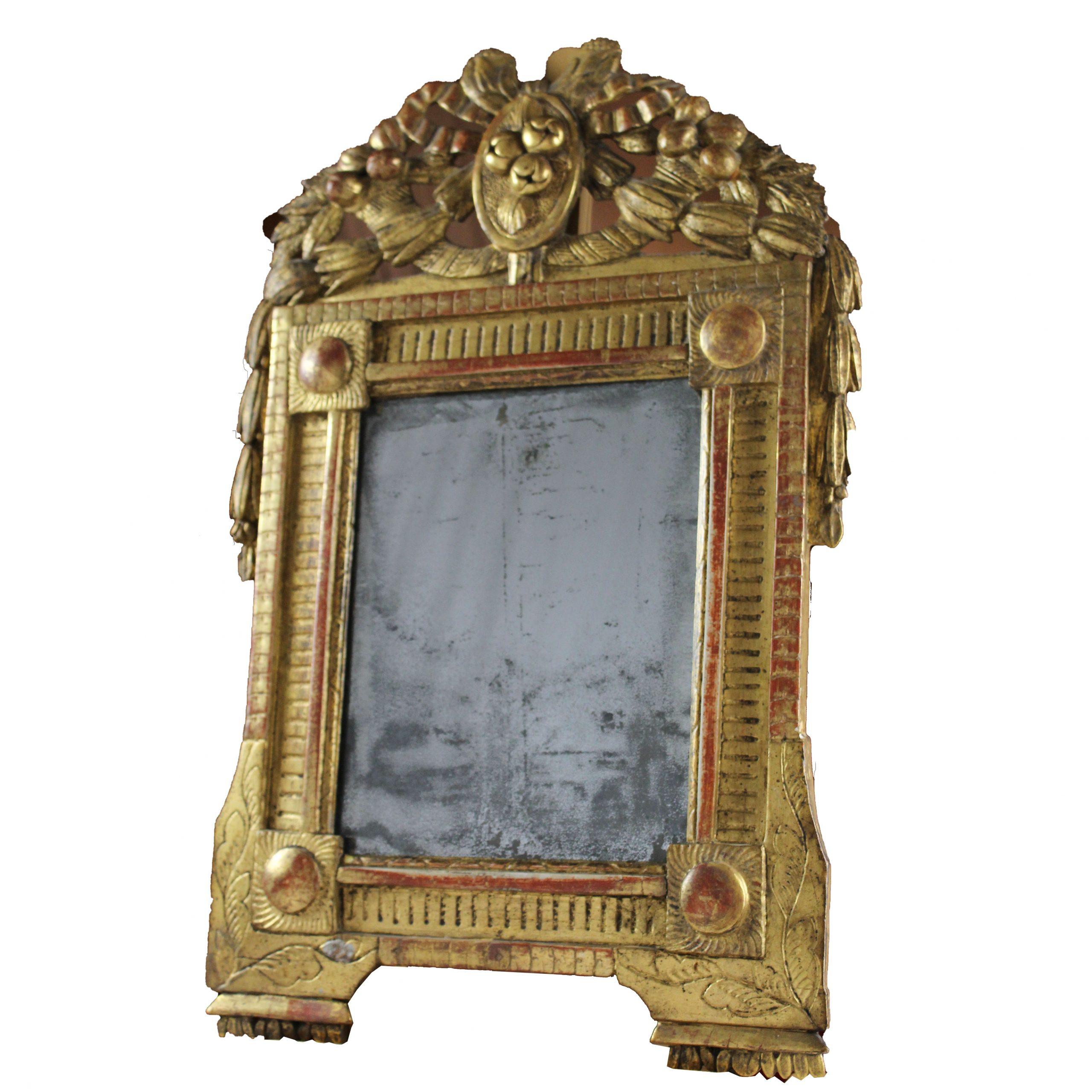 Gilt 18th Century French gilded Wall Mirror For Sale